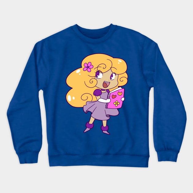 Curly Blonde Girl Crewneck Sweatshirt by saradaboru